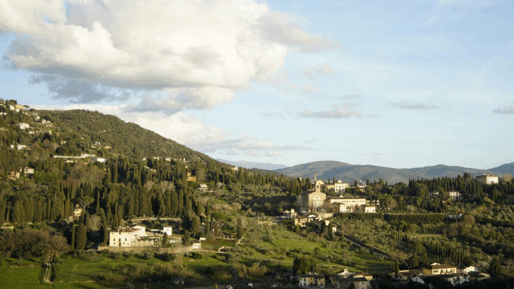 From the Fiesole Hills, Lucy Honeychurch first glimpses freedom in A Room with a View.