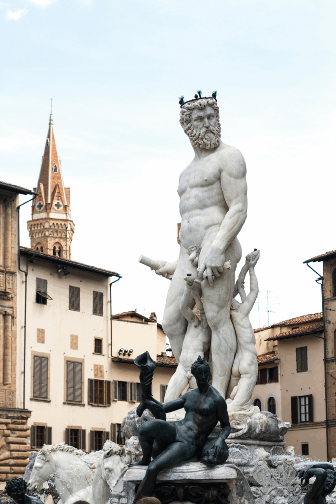 Statue in Piazza della Signoria, Florence, where Lucy in A Room with a View first sees Tuscany with new eyes.