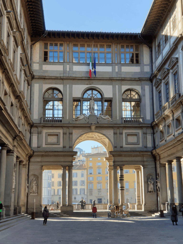 The Uffizi’s Renaissance architecture sets the stage for art and intrigue — a must-visit for fans of books set in Tuscany and stories that bring Florence’s past to life.