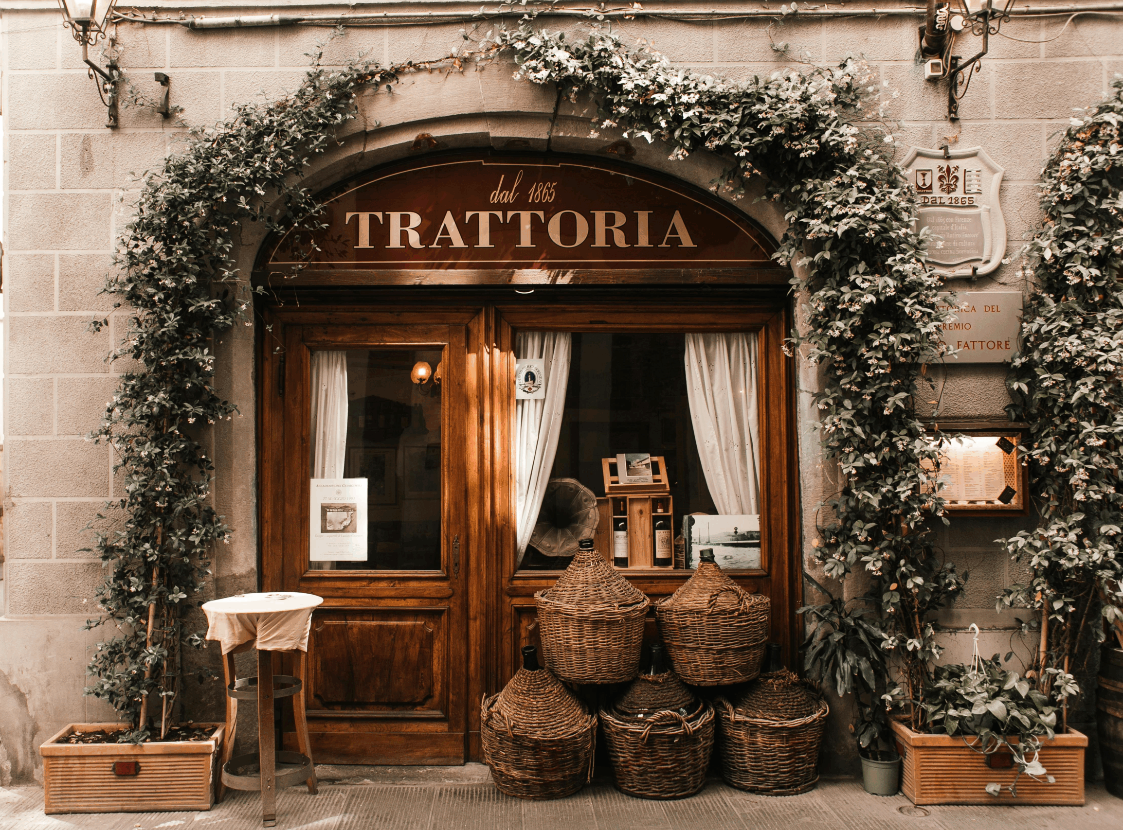 Tuscany travel guides suggest stopping at the local trattoria.