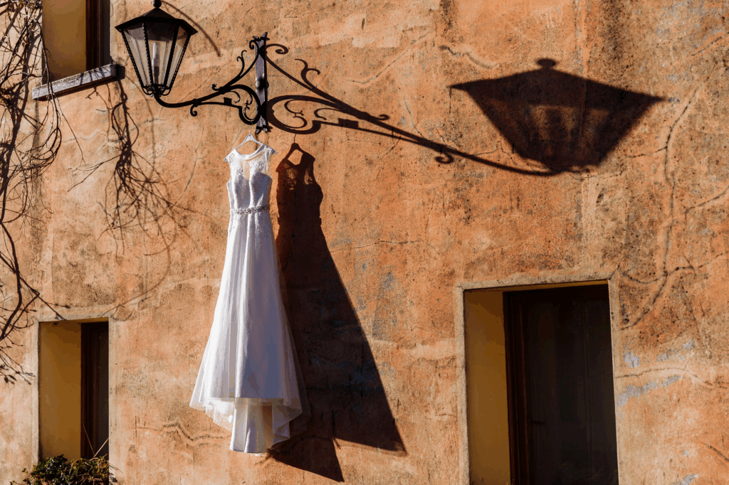 Dress hanging in Tuscany.