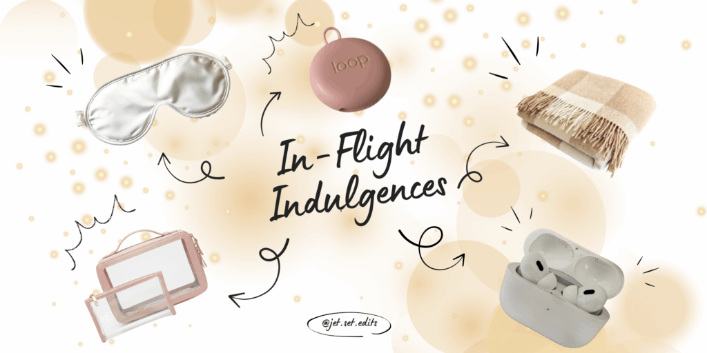 Images of items to pack in your personal item on a flight. They are unique gifts for her.